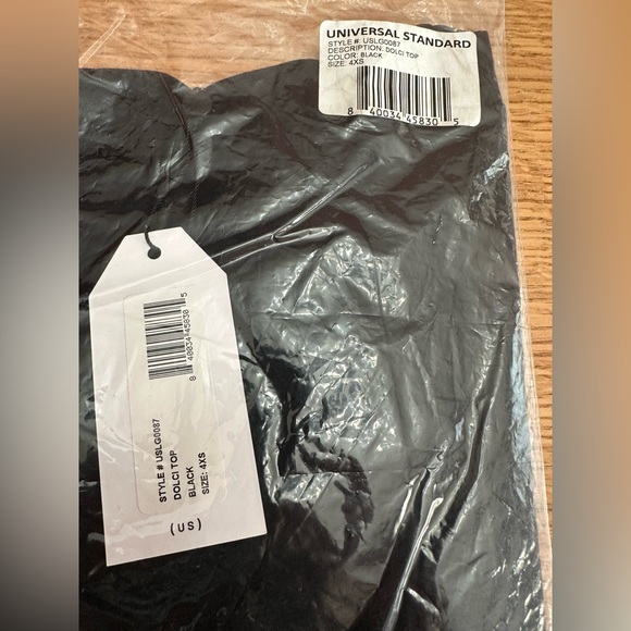 Universal Standard NWT black long sleeve Dolci Top Sz 4XS, 0/00, 4XS 18" Ptp - Picture 11 of 12